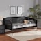 Baxton Studio Hancock Mid-Century Charcoal Finished Wood and Synthetic Rattan Twin Size Daybed 195-11518-ZORO - alternate 1
